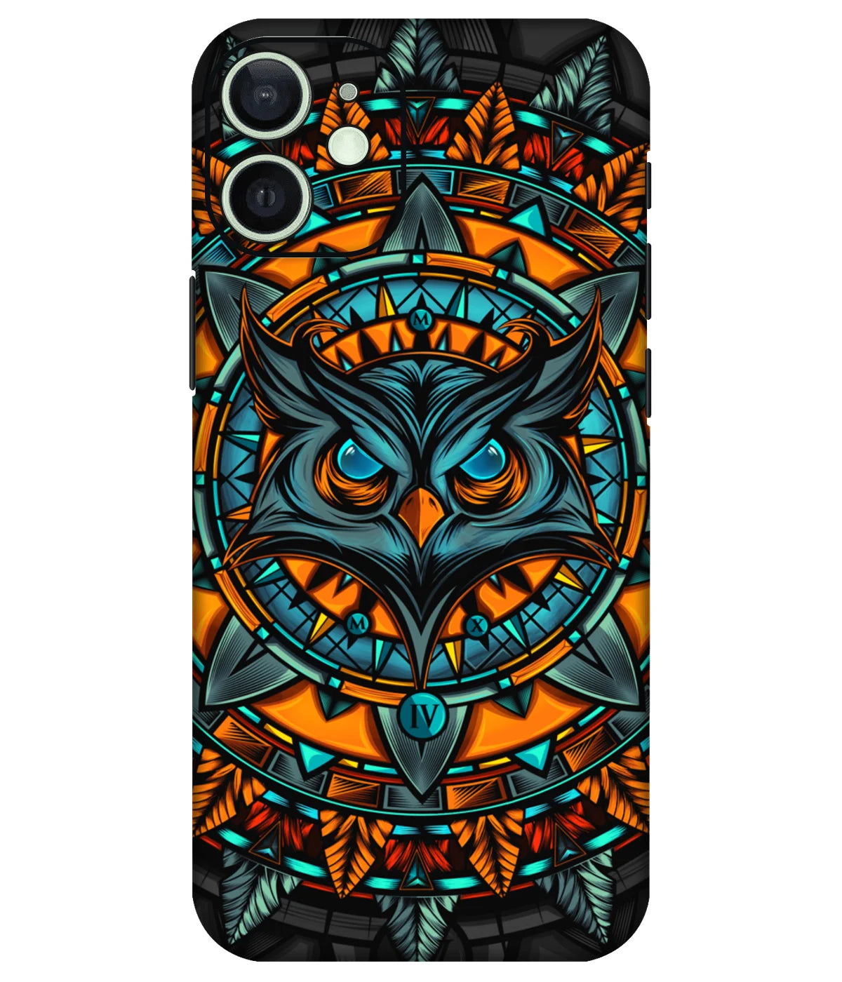 Image of a phone case featuring a mobile skin with a graphic design.