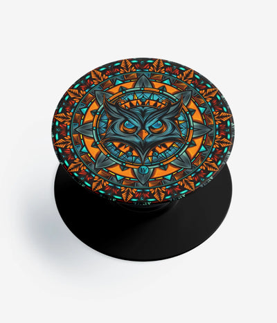 A top-down view of a phone grip holder on a clean white background