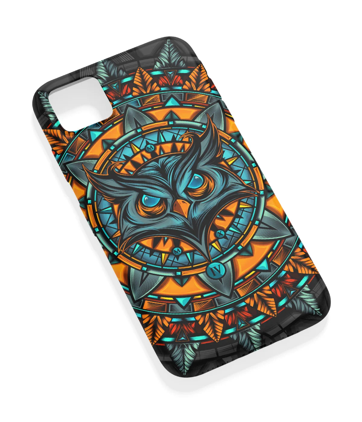 An angled view of a soft silicone case featuring a vibrant design.