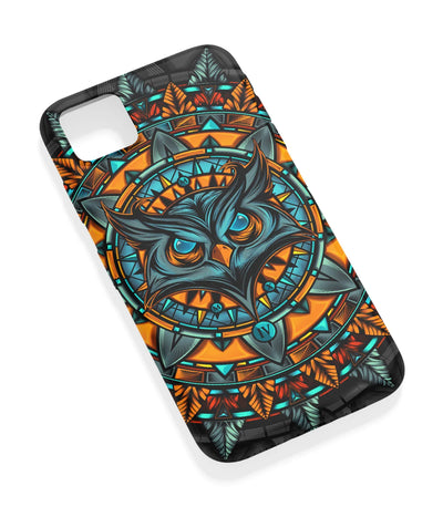 An angled view of a soft silicone case featuring a vibrant design.