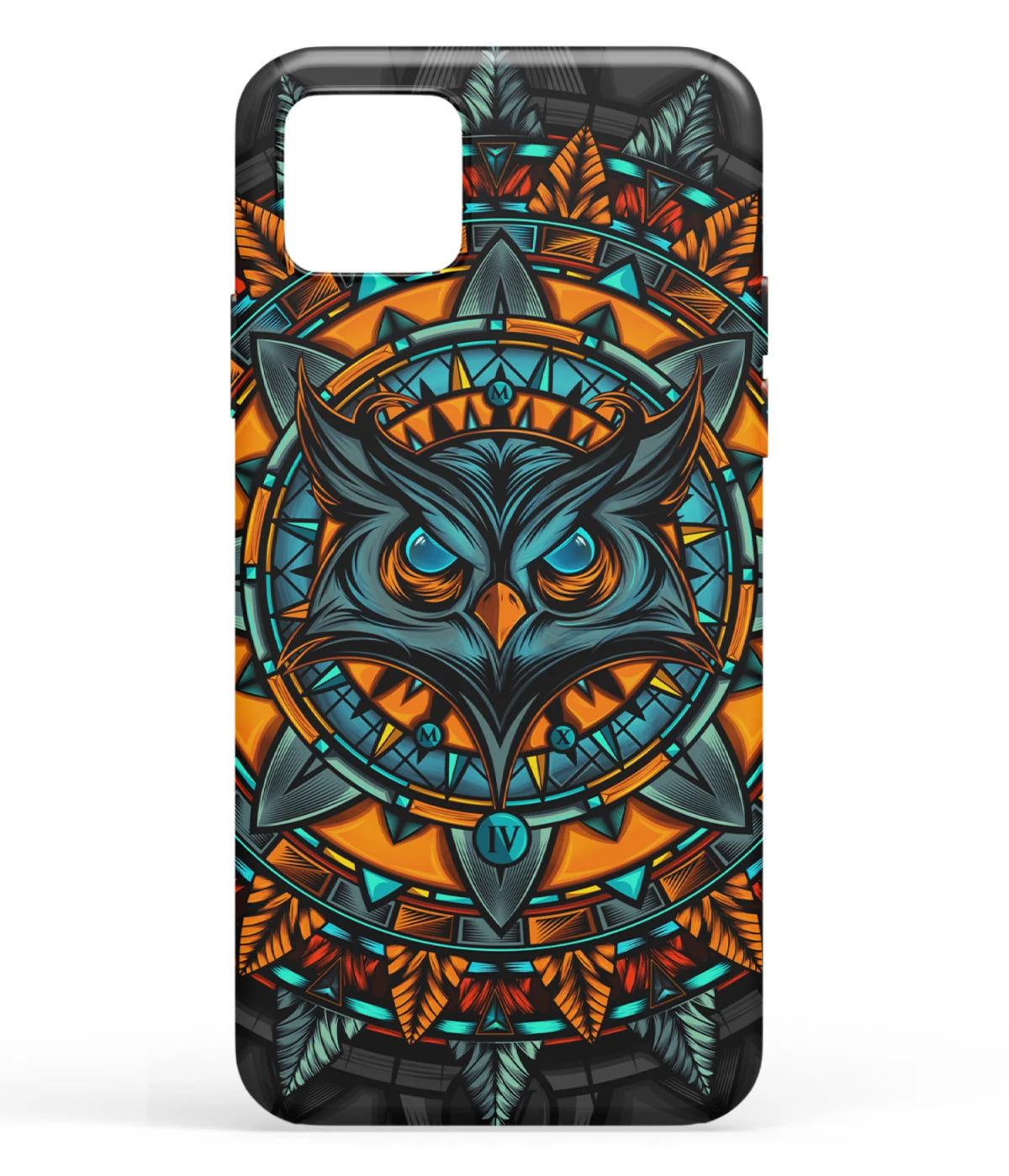 A front-on view of soft silicone phone case with a colorful design.