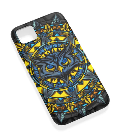 An angled view of a soft silicone case featuring a vibrant design.