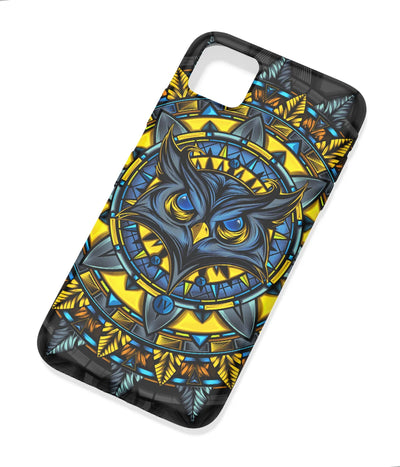An angled view of a soft silicone case featuring a colorful design.