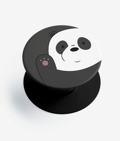 A top-down view of a phone grip holder on a clean white background