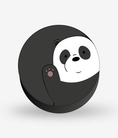 Mobile phone grip with a colorful design on a white background