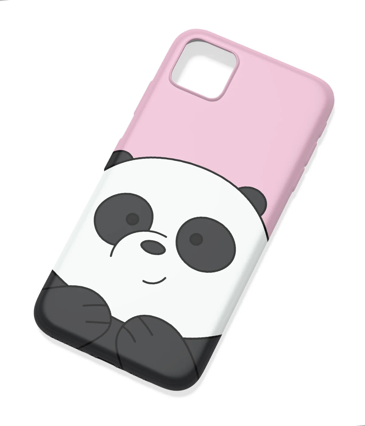 An angled view of a soft silicone case featuring a colorful design.