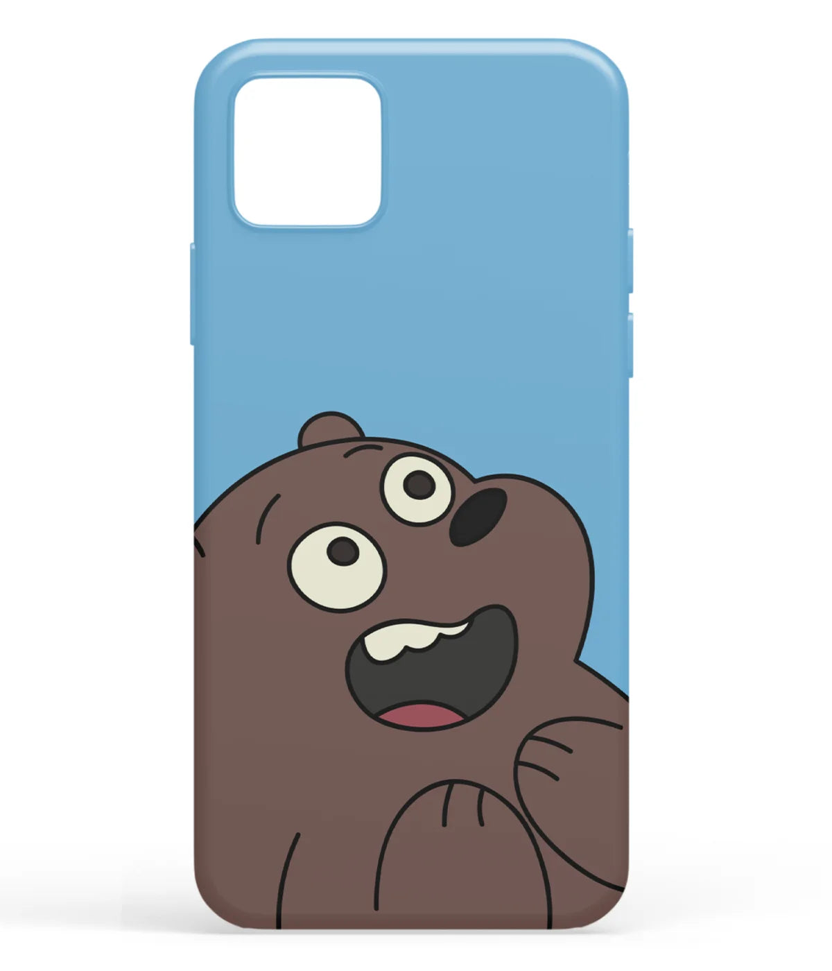 A front-on view of soft silicone phone case with a colorful design.