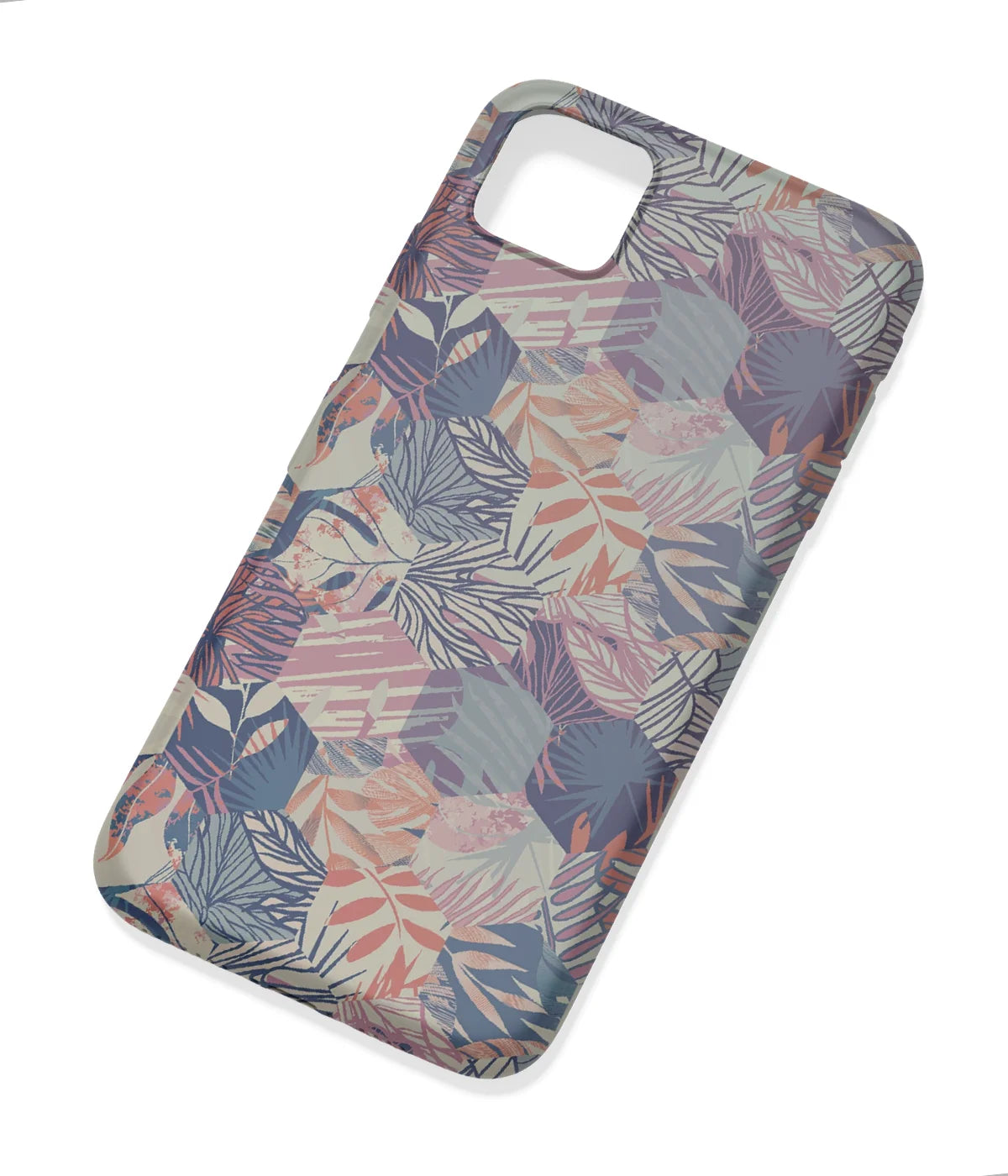 An angled view of a soft silicone case featuring a colorful design.