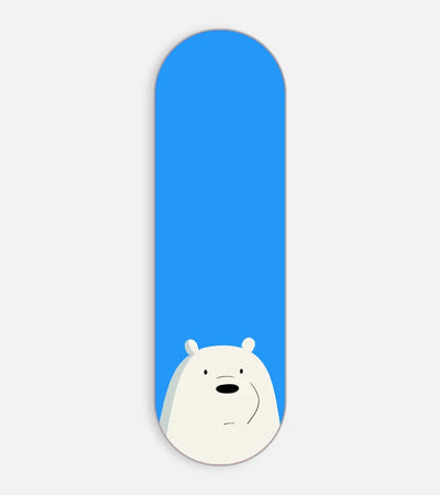 Mobile phone grip slider with a colorful design on a white background