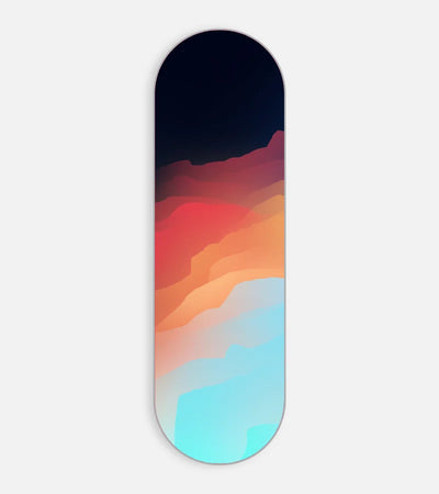 Mobile phone grip slider with a colorful design on a white background