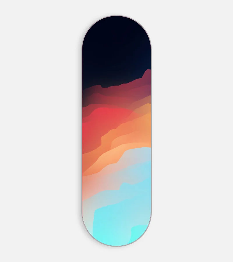 Mobile phone grip slider with a colorful design on a white background