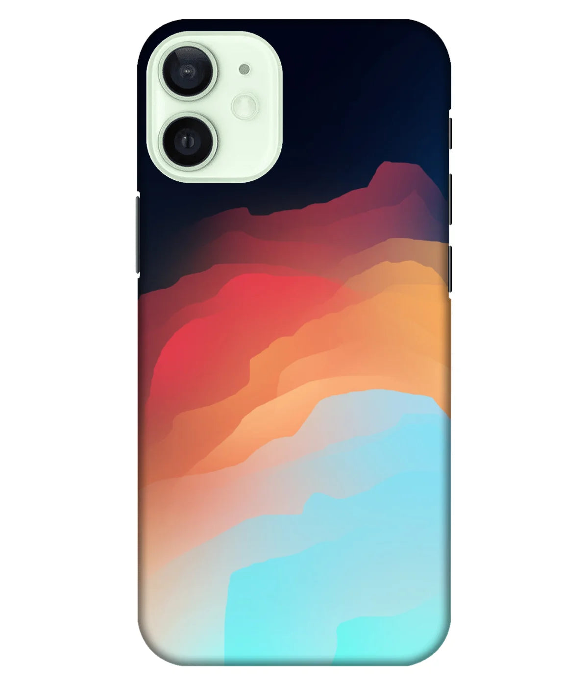 A product shot of a slim hard case with a colorful design.