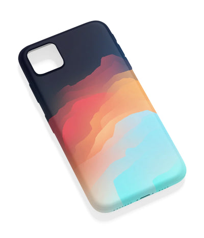 An angled view of a soft silicone case featuring a vibrant design.
