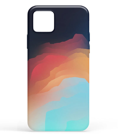 A front-on view of soft silicone phone case with a colorful design.
