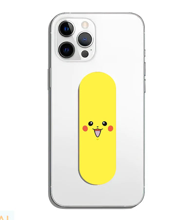 A phone grip slider applied to the back of a smartphone.