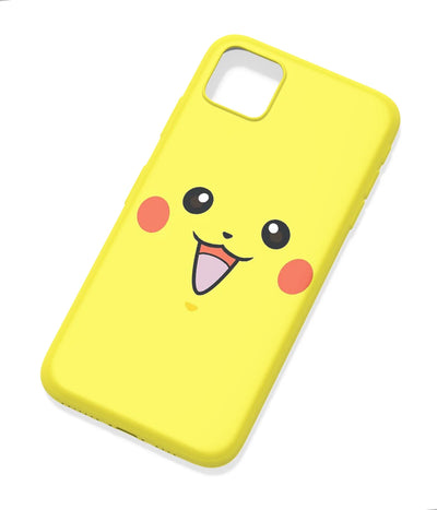 An angled view of a soft silicone case featuring a colorful design.