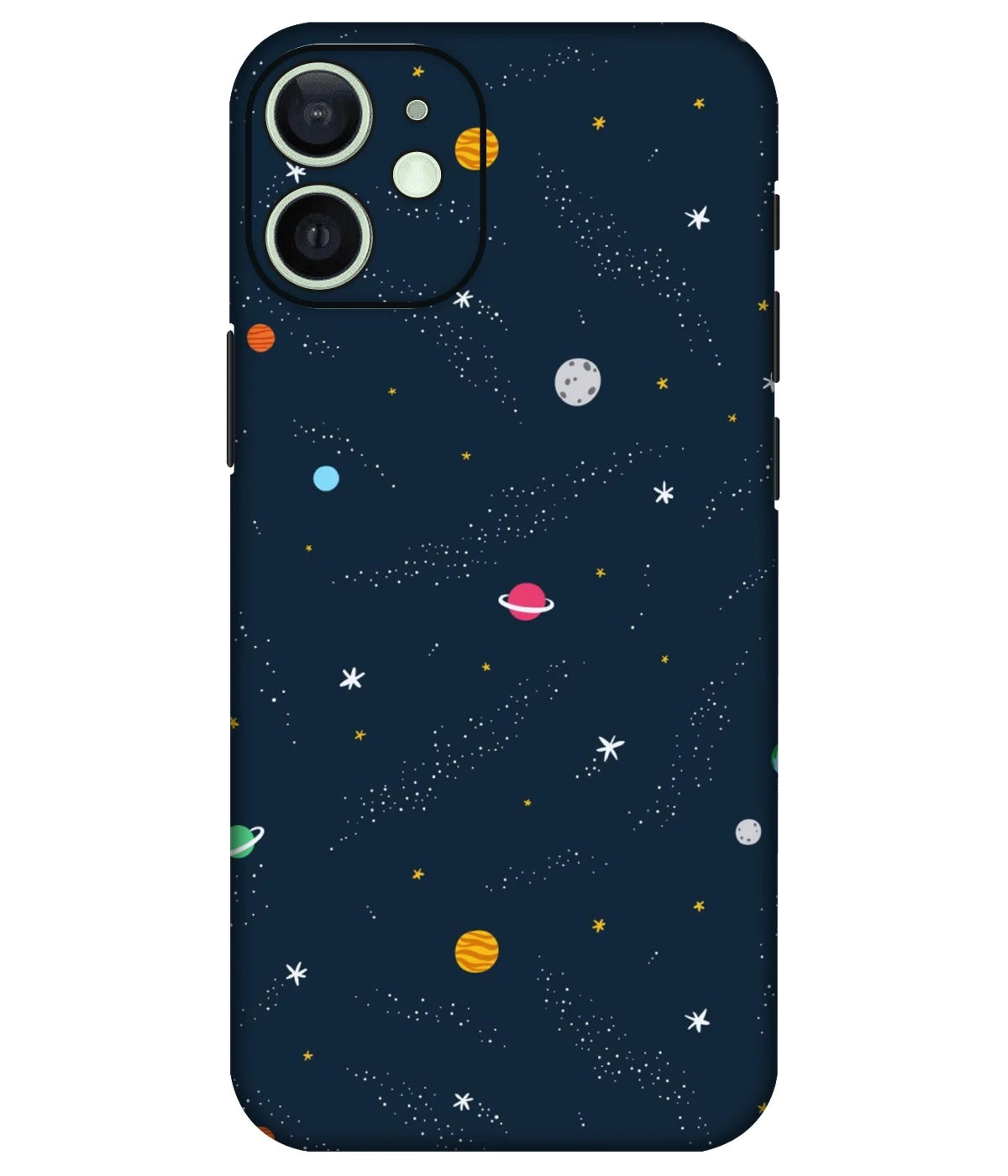 Image of a phone case featuring a mobile skin with a graphic design.