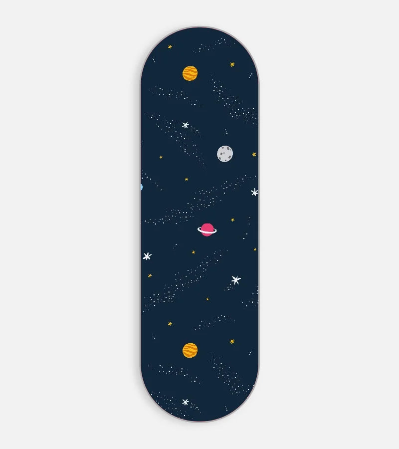 Mobile phone grip slider with a colorful design on a white background