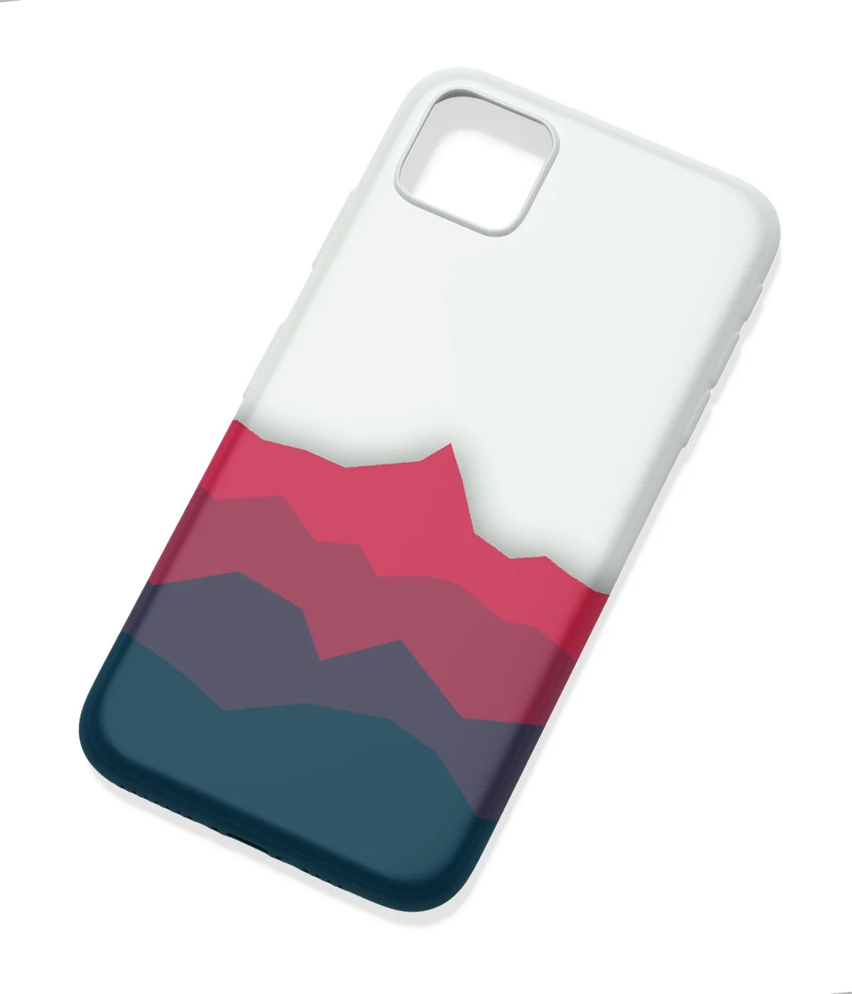 An angled view of a soft silicone case featuring a colorful design.