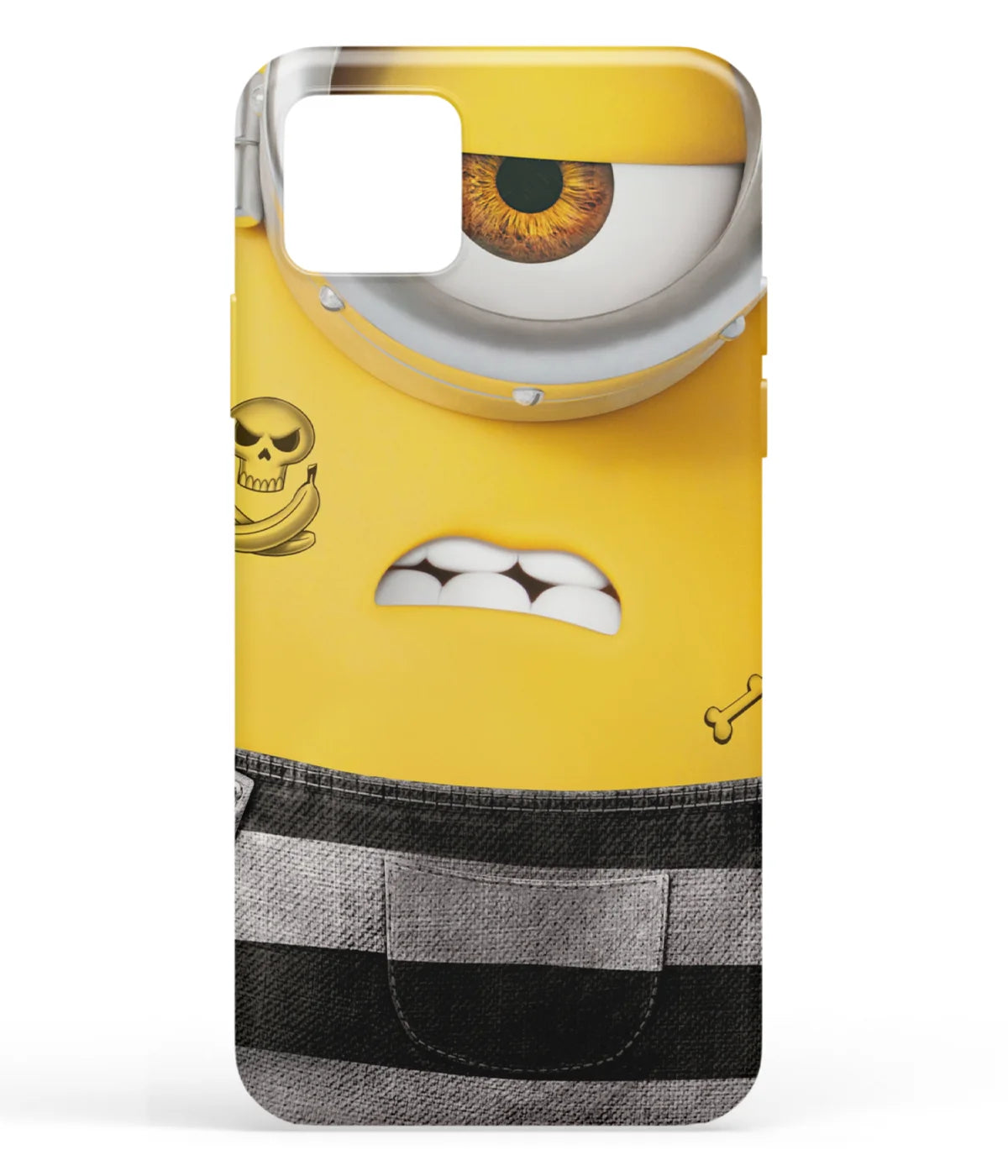 A front-on view of soft silicone phone case with a colorful design.