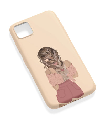 An angled view of a soft silicone case featuring a vibrant design.
