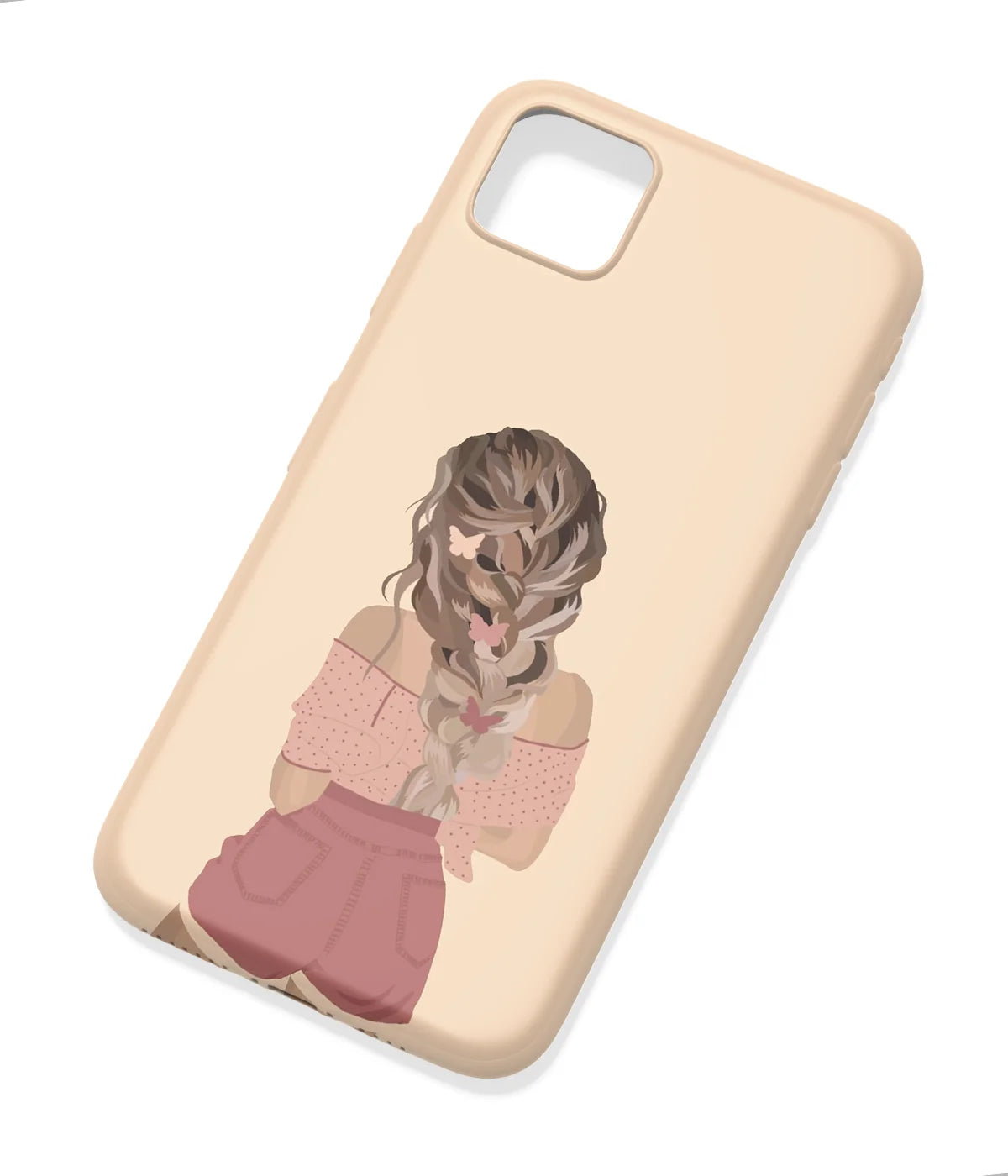 An angled view of a soft silicone case featuring a colorful design.