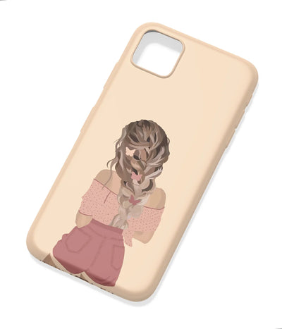 An angled view of a soft silicone case featuring a colorful design.