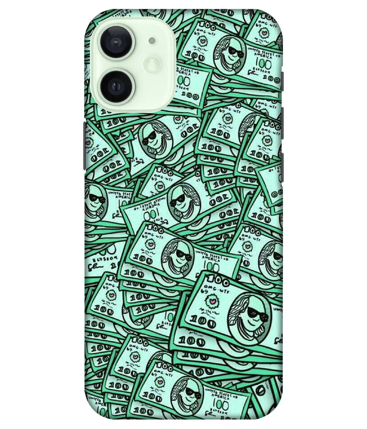 A product shot of a slim hard case with a colorful design.