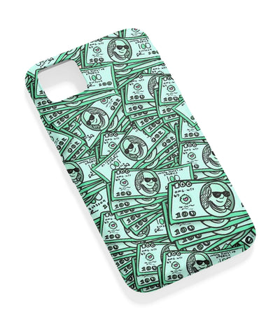 An angled view of a soft silicone case featuring a vibrant design.