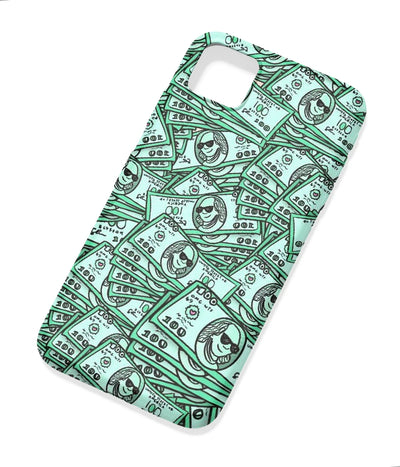 An angled view of a soft silicone case featuring a colorful design.