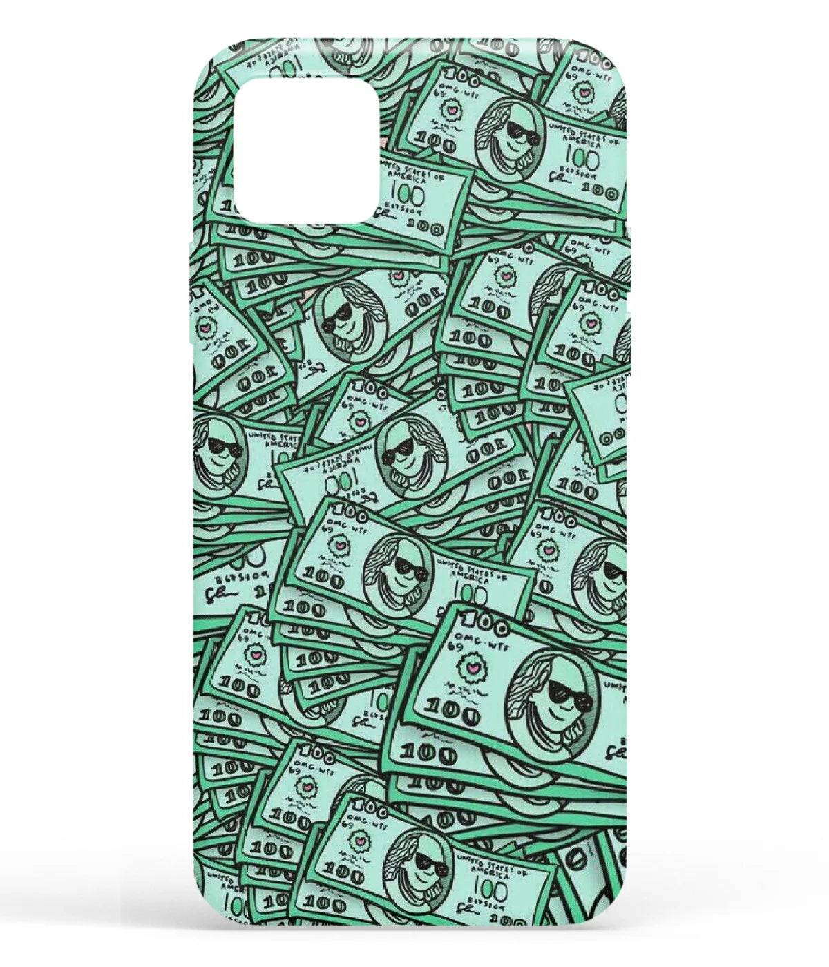 A front-on view of soft silicone phone case with a colorful design.