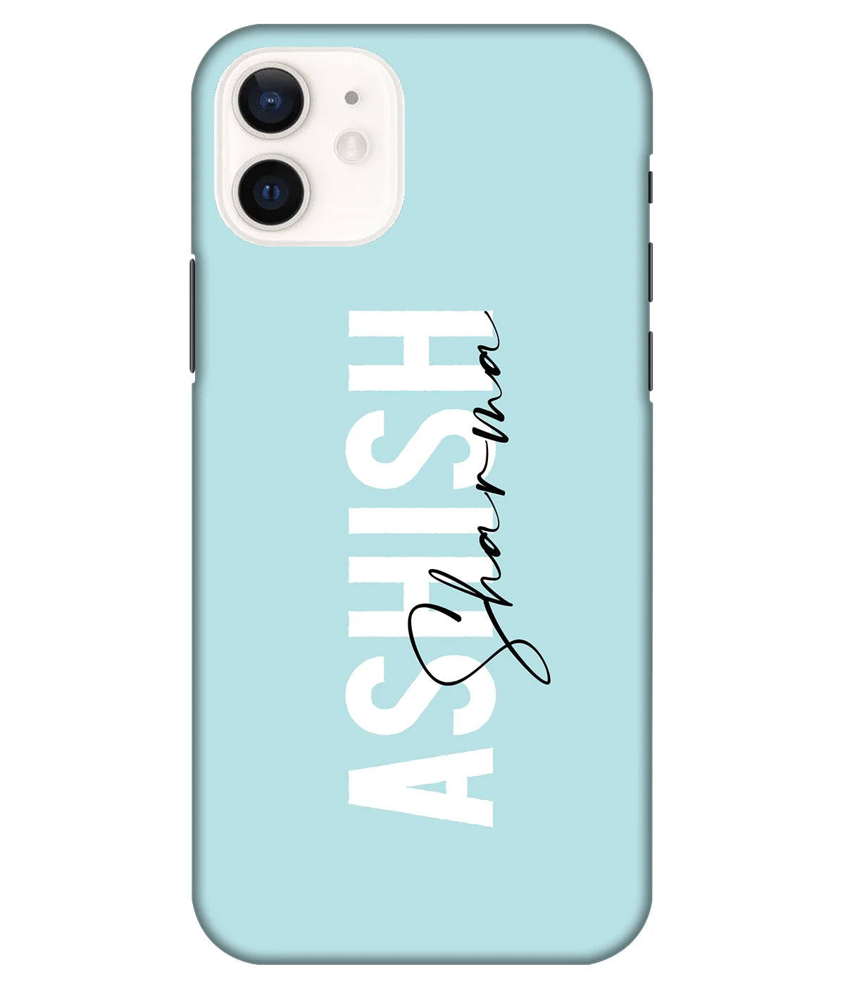 A product shot of a slim hard case with a customizable name.