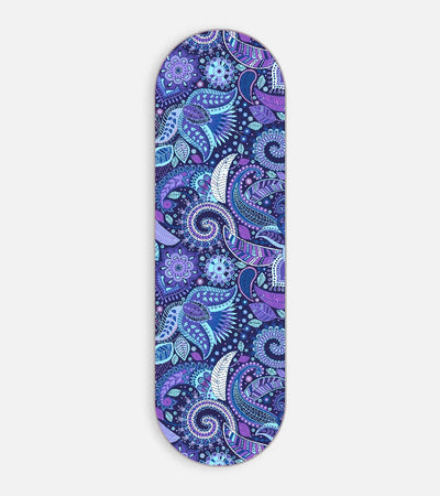 Mobile phone grip slider with a colorful design on a white background