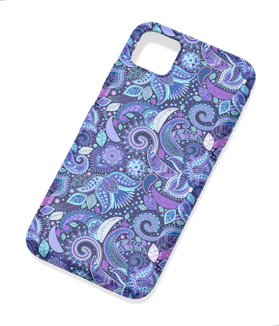 An angled view of a soft silicone case featuring a colorful design.