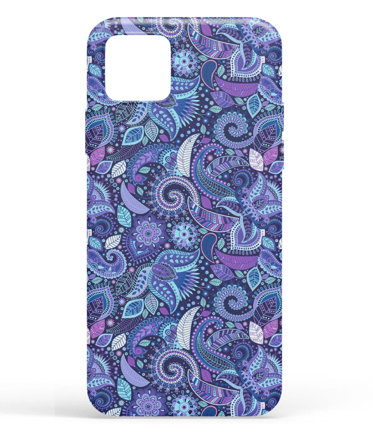 A front-on view of soft silicone phone case with a colorful design.
