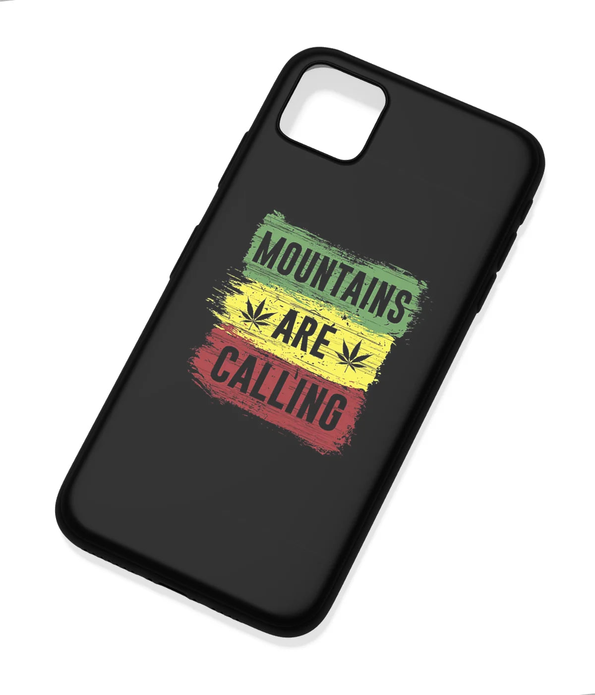 An angled view of a soft silicone case featuring a colorful design.