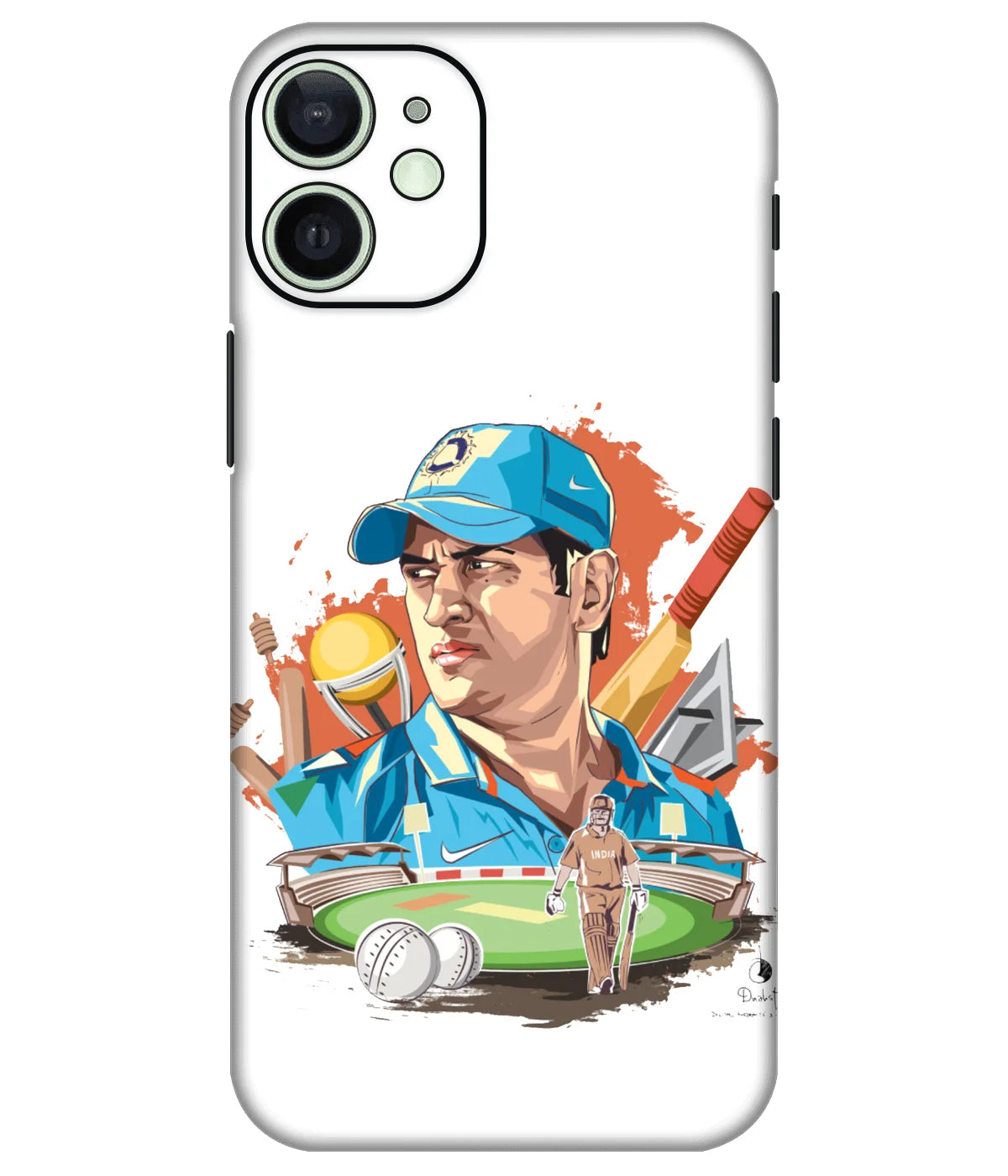 Image of a phone case featuring a mobile skin with a graphic design.