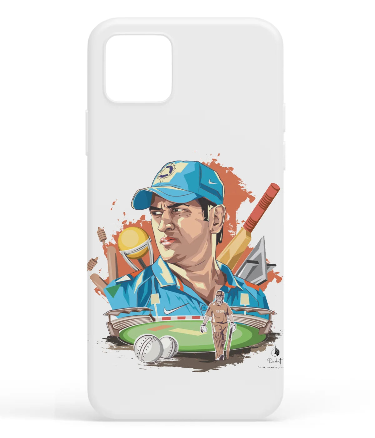 A front-on view of soft silicone phone case with a colorful design.