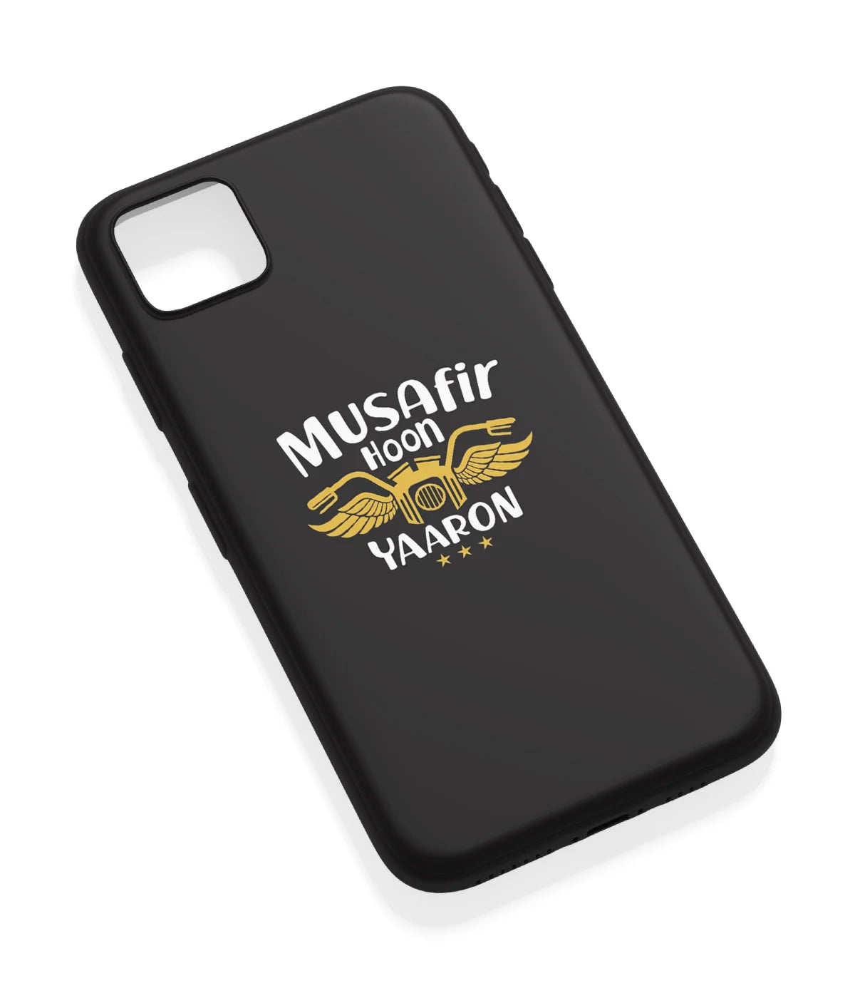 An angled view of a soft silicone case featuring a vibrant design.