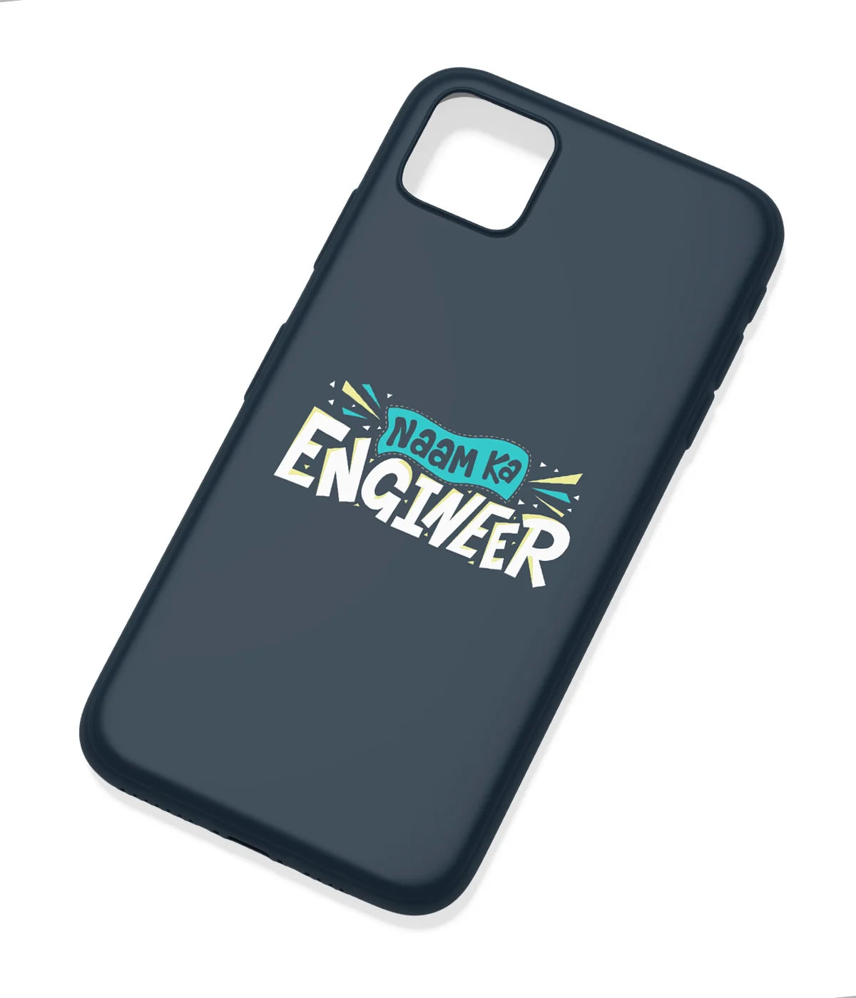 An angled view of a soft silicone case featuring a colorful design.