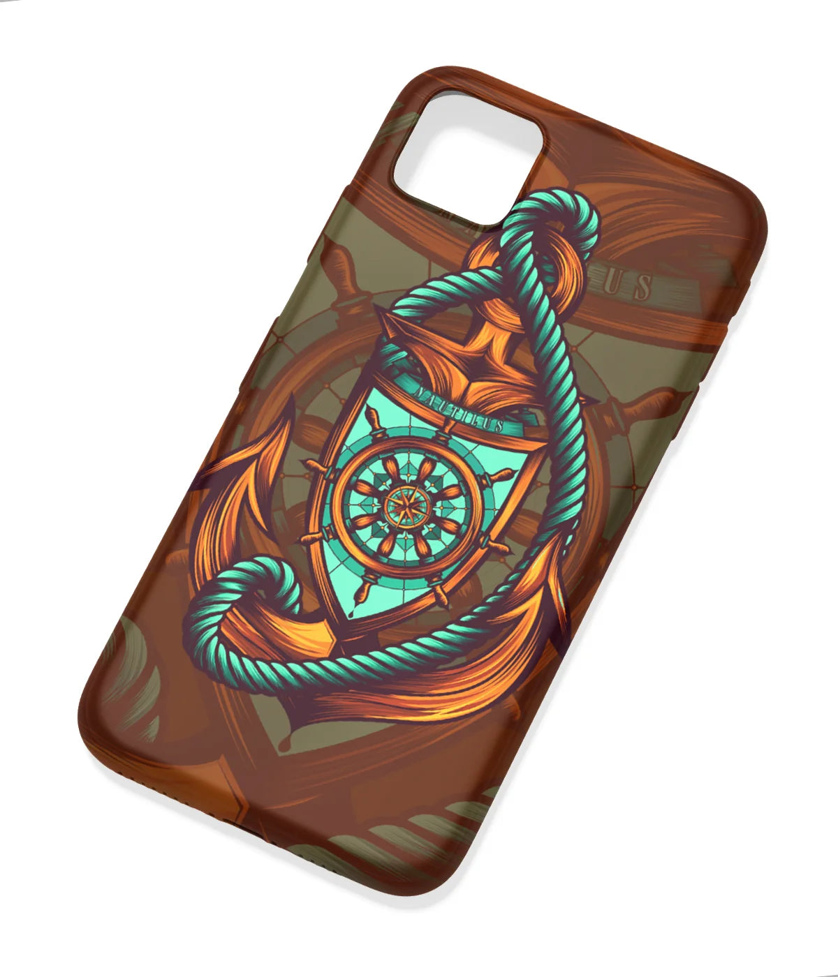 An angled view of a soft silicone case featuring a colorful design.