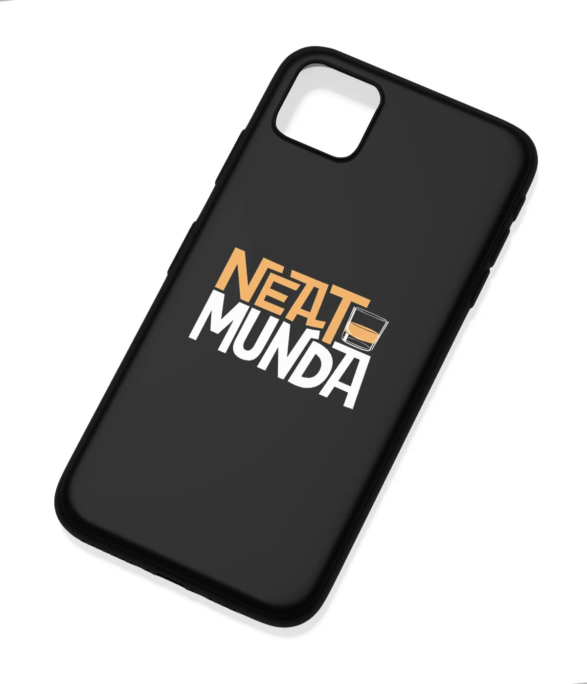 An angled view of a soft silicone case featuring a colorful design.