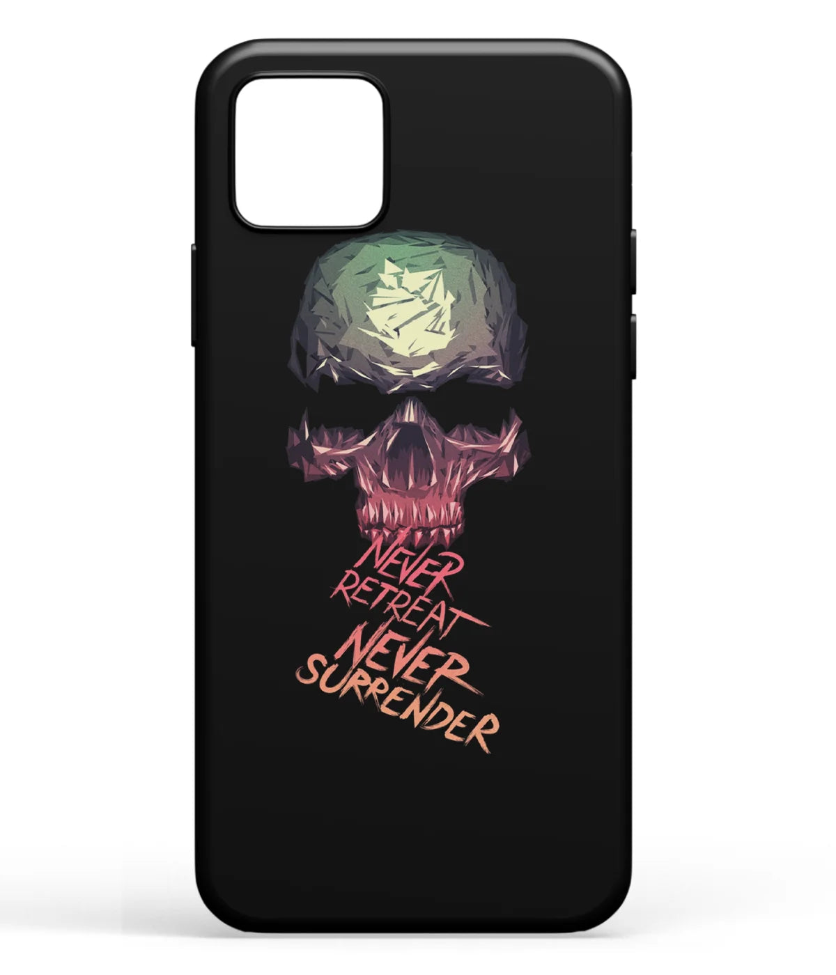 A front-on view of soft silicone phone case with a colorful design.