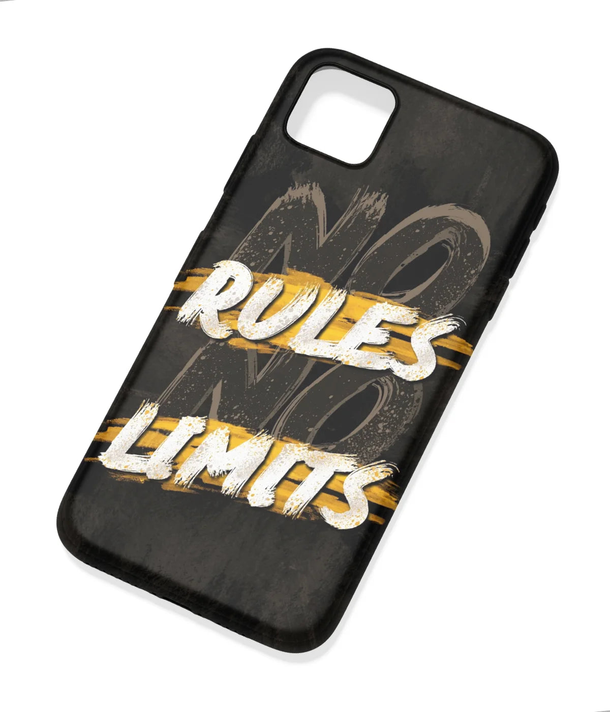 An angled view of a soft silicone case featuring a colorful design.