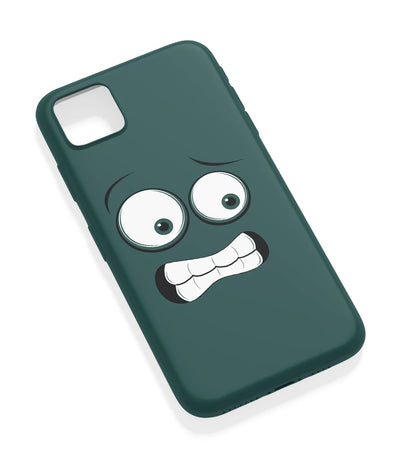 An angled view of a soft silicone case featuring a vibrant design.