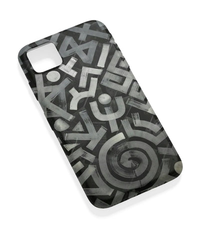 An angled view of a soft silicone case featuring a vibrant design.