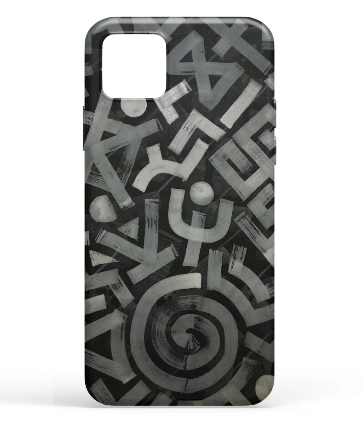 A front-on view of soft silicone phone case with a colorful design.