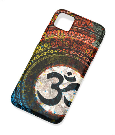 An angled view of a soft silicone case featuring a colorful design.