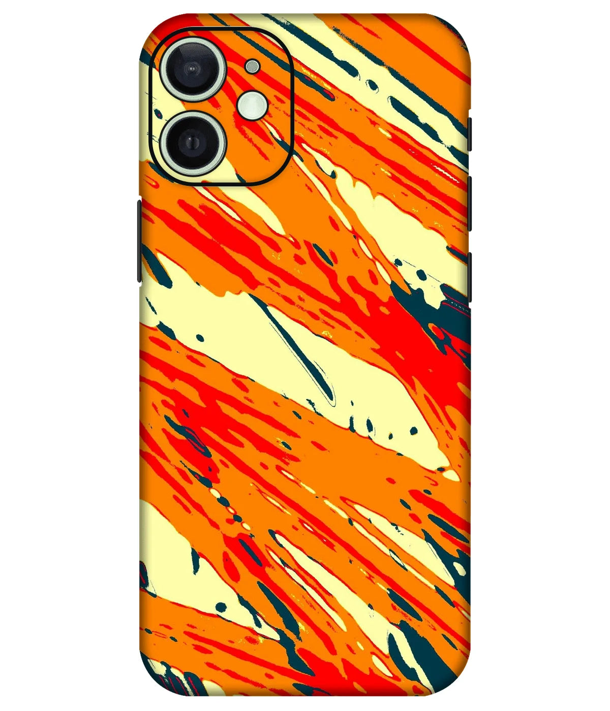 Image of a phone case featuring a mobile skin with a graphic design.