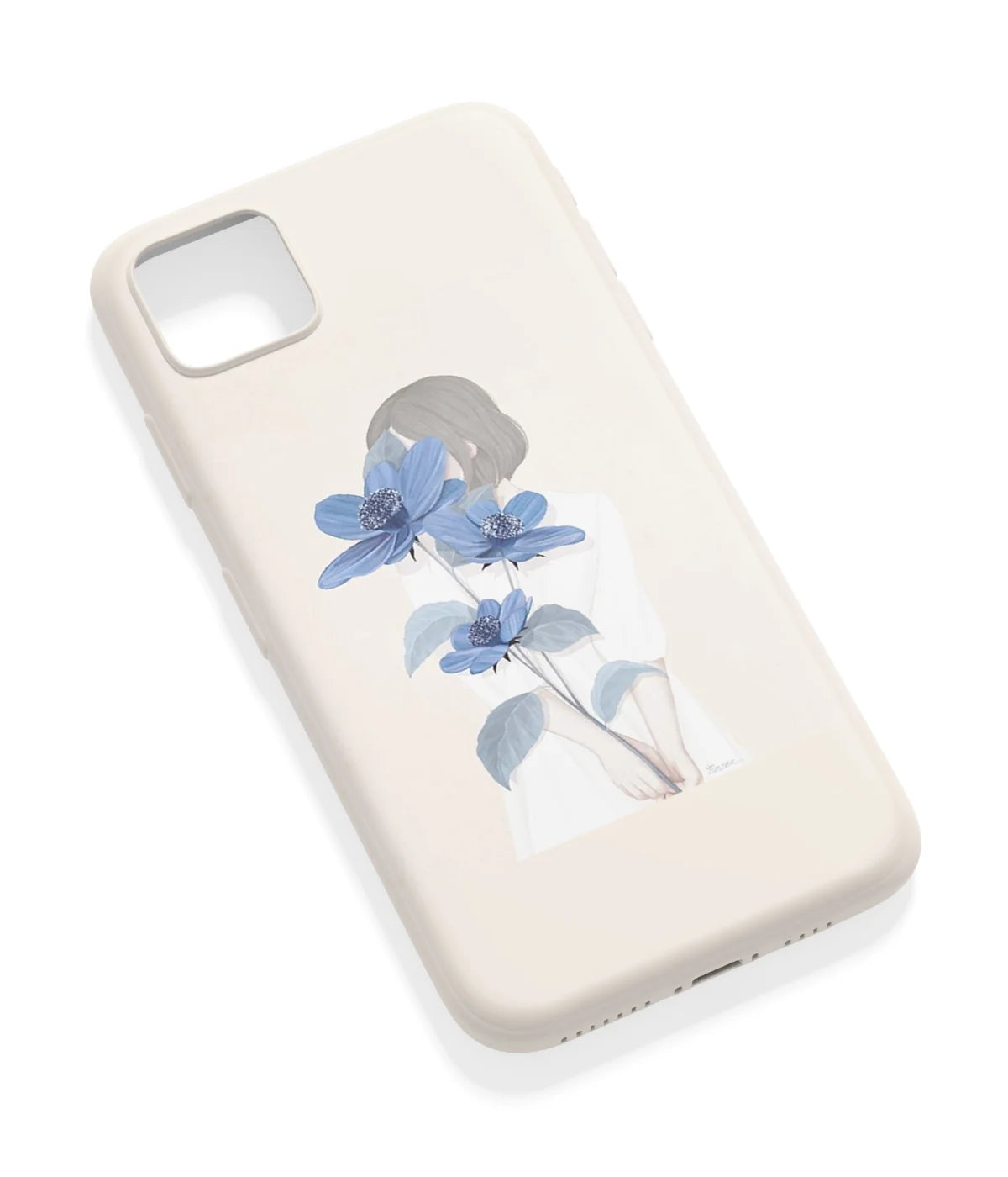 An angled view of a soft silicone case featuring a vibrant design.